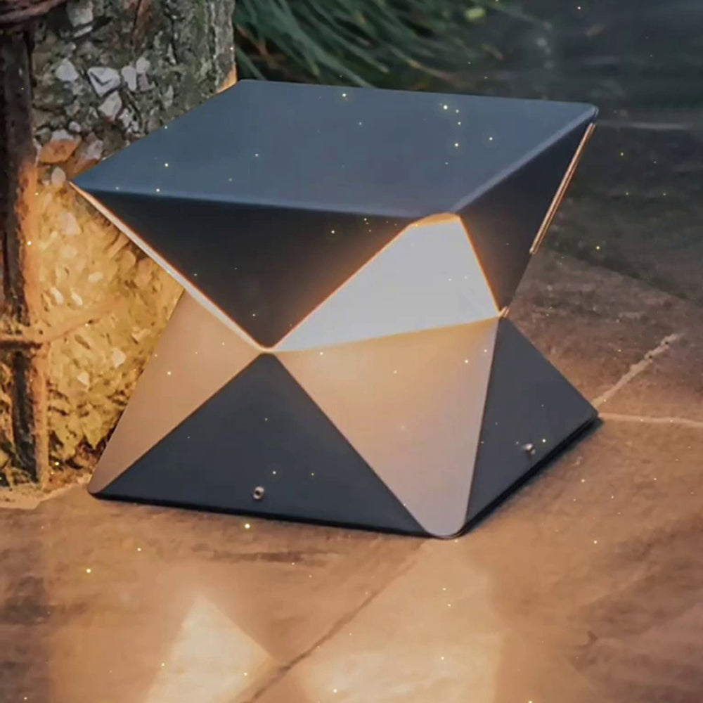 Ray Minimalista Poliédrica Metal Lámpara De Pie Exterior Patio
