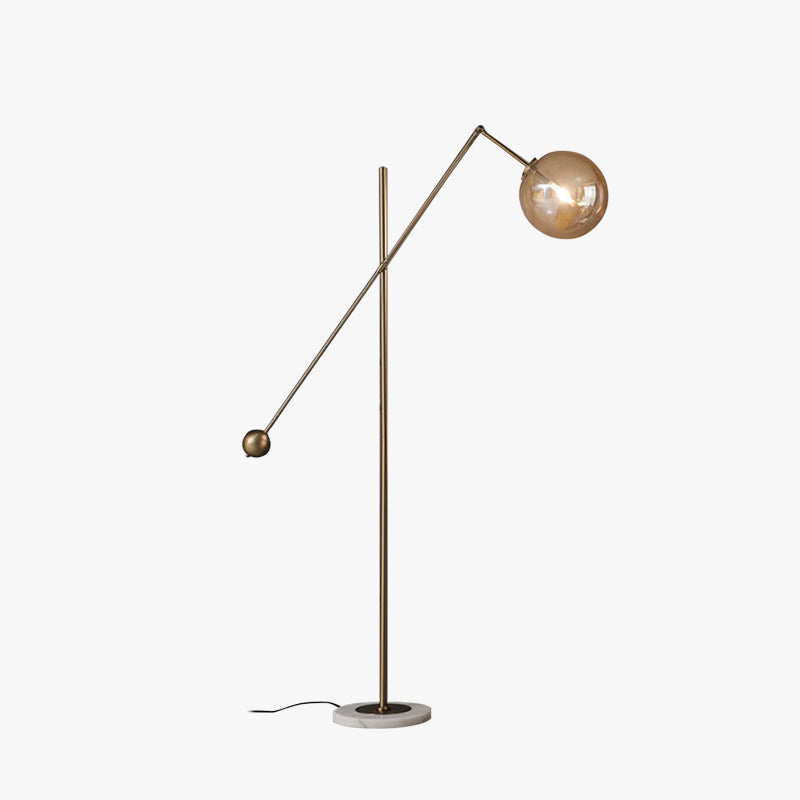 Luxury Moderna Geométrica Metal LED Lámpara de Pie Latón