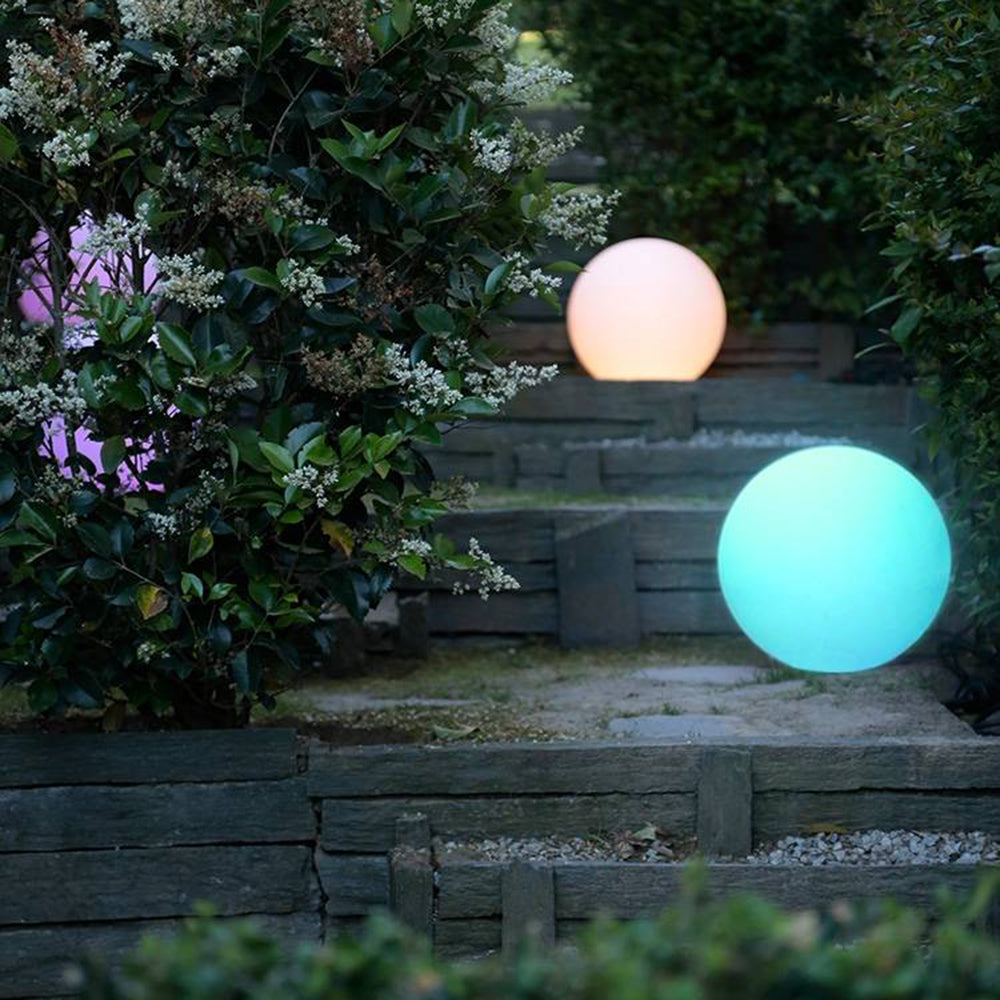 Ray Minimalista Bola LED Resina Lámpara De Pie Exterior Patio