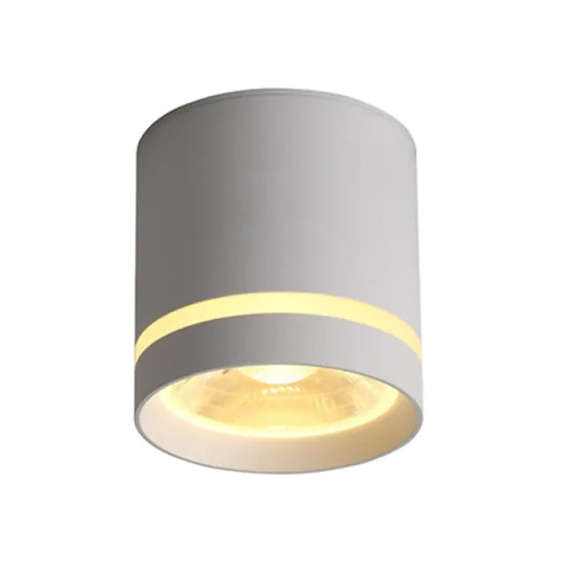 Arisha Minimalista Foco Cilíndrica Metal LED Lámpara de Techo Blanca/Negro