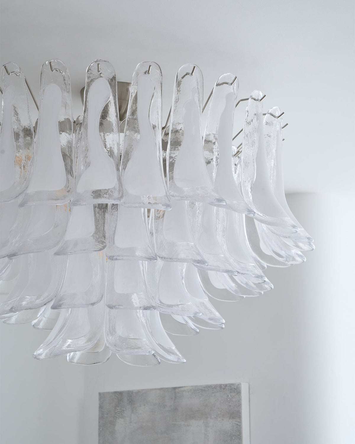 Celenira lámpara de techo con vidrio transparente y capas onduladas elegantes