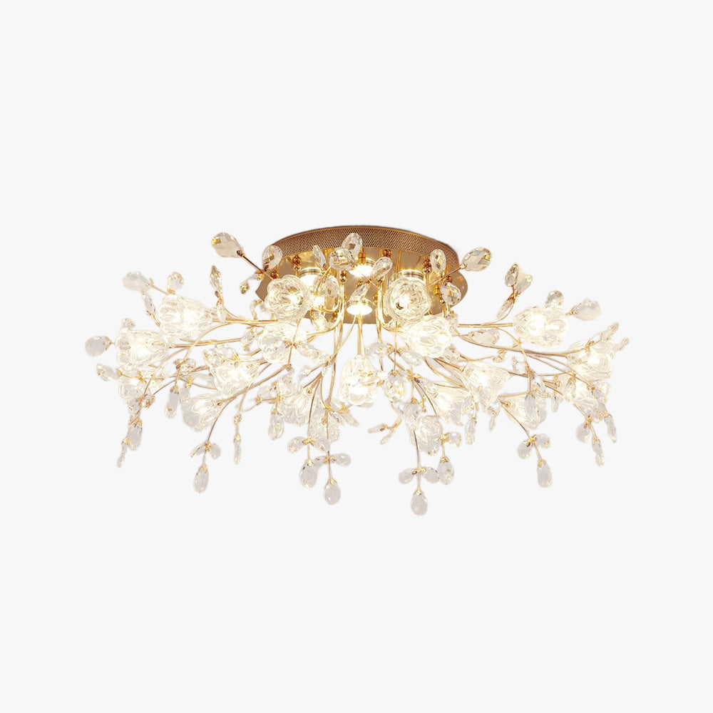 Arisha Moderna Decorativa Metal/Vidrio Lámpara de Techo Dorada