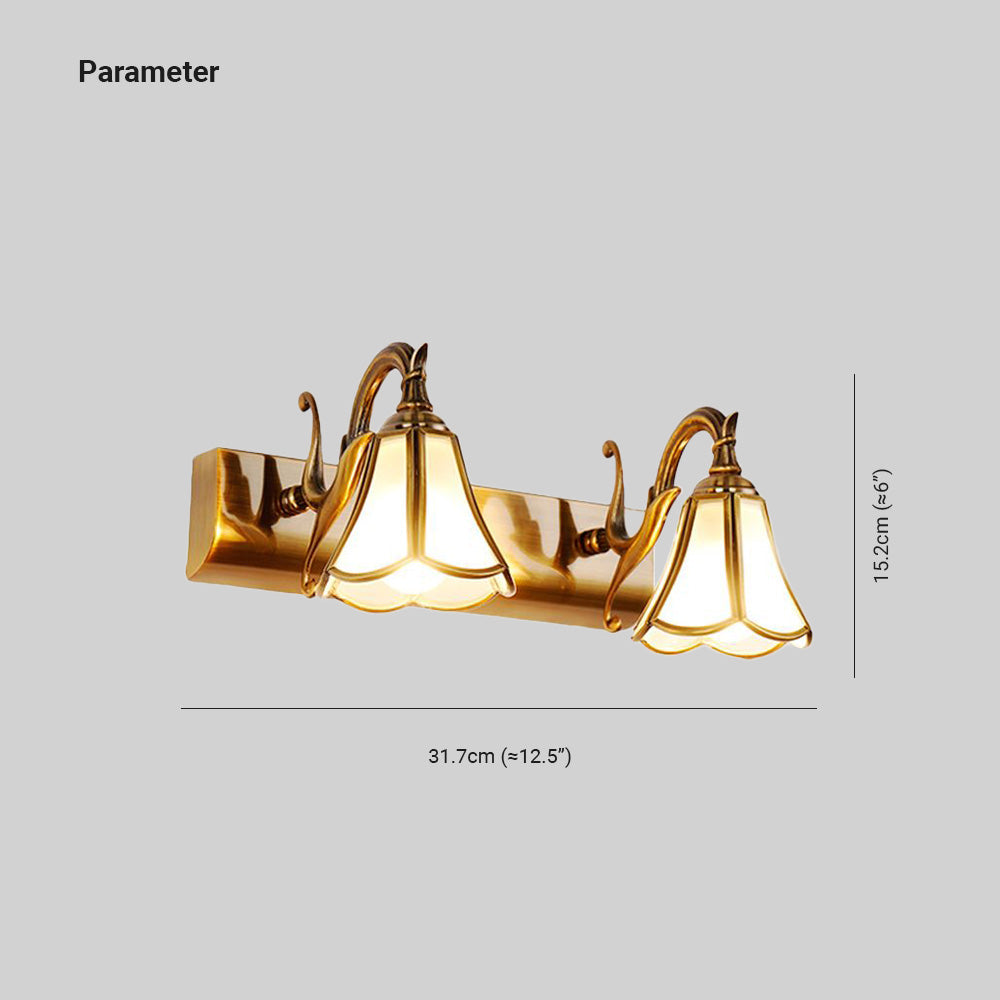 Ray Vintage Decorativa Flor Metal Aplique de Pared Dorado