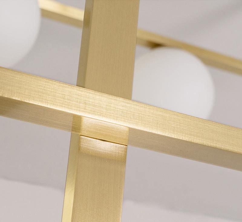 Veliiel lámpara de araña Mondrian vidrio latón Geométrico moderna