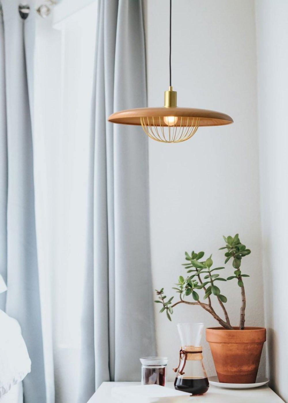 Rinoira lámpara colgante de madera estilo retro vintage