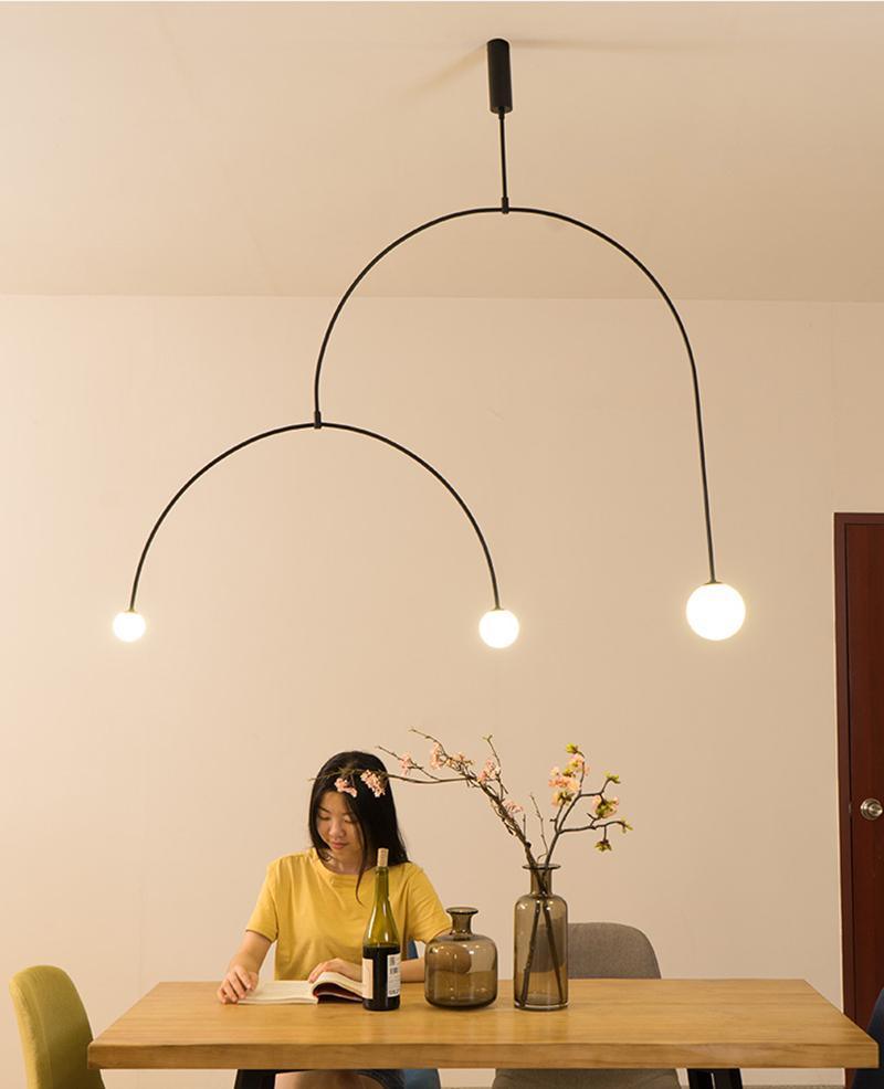 Lustra Chandelier Mobile Black Minimalist
