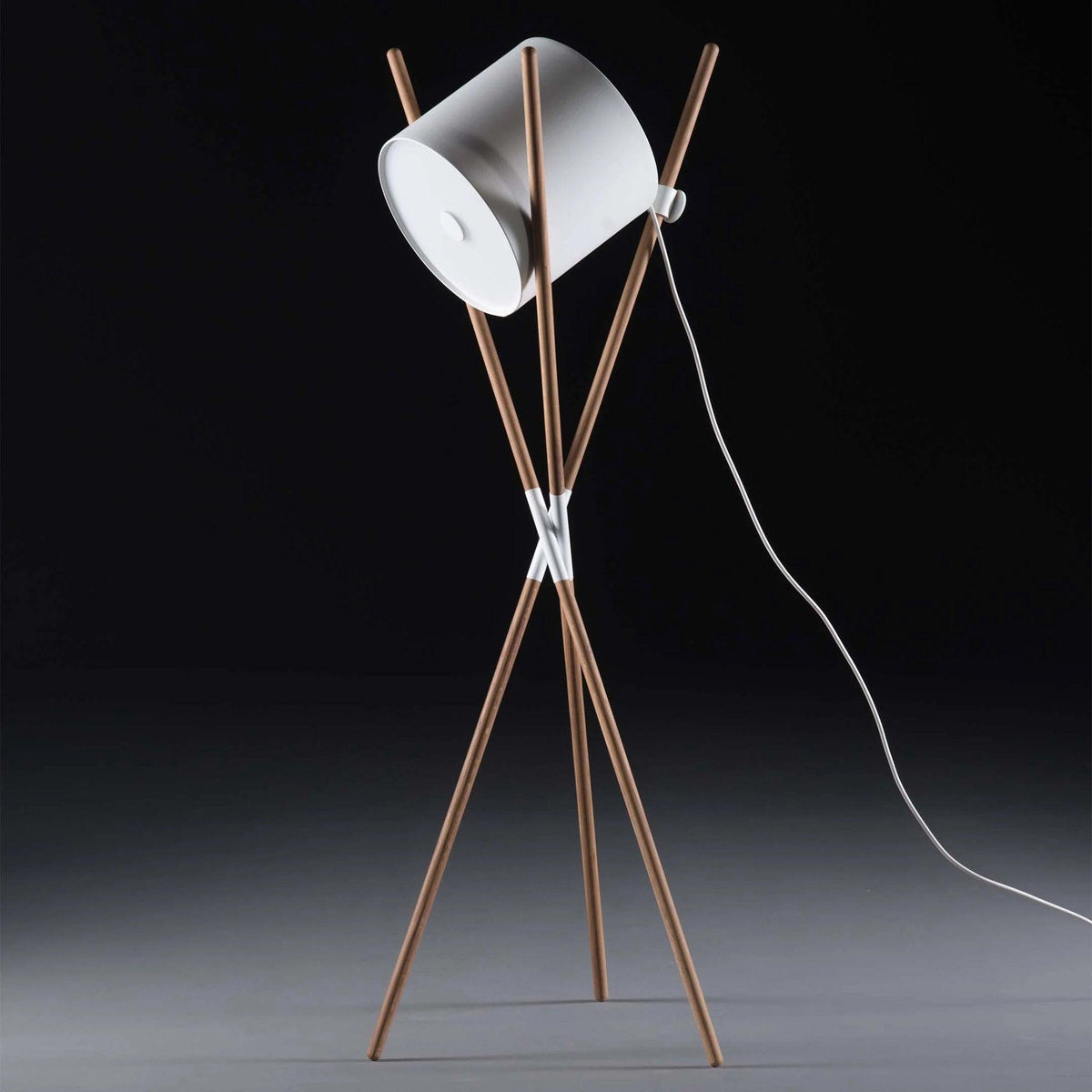 Syloena lámpara de pie contemporánea de madera