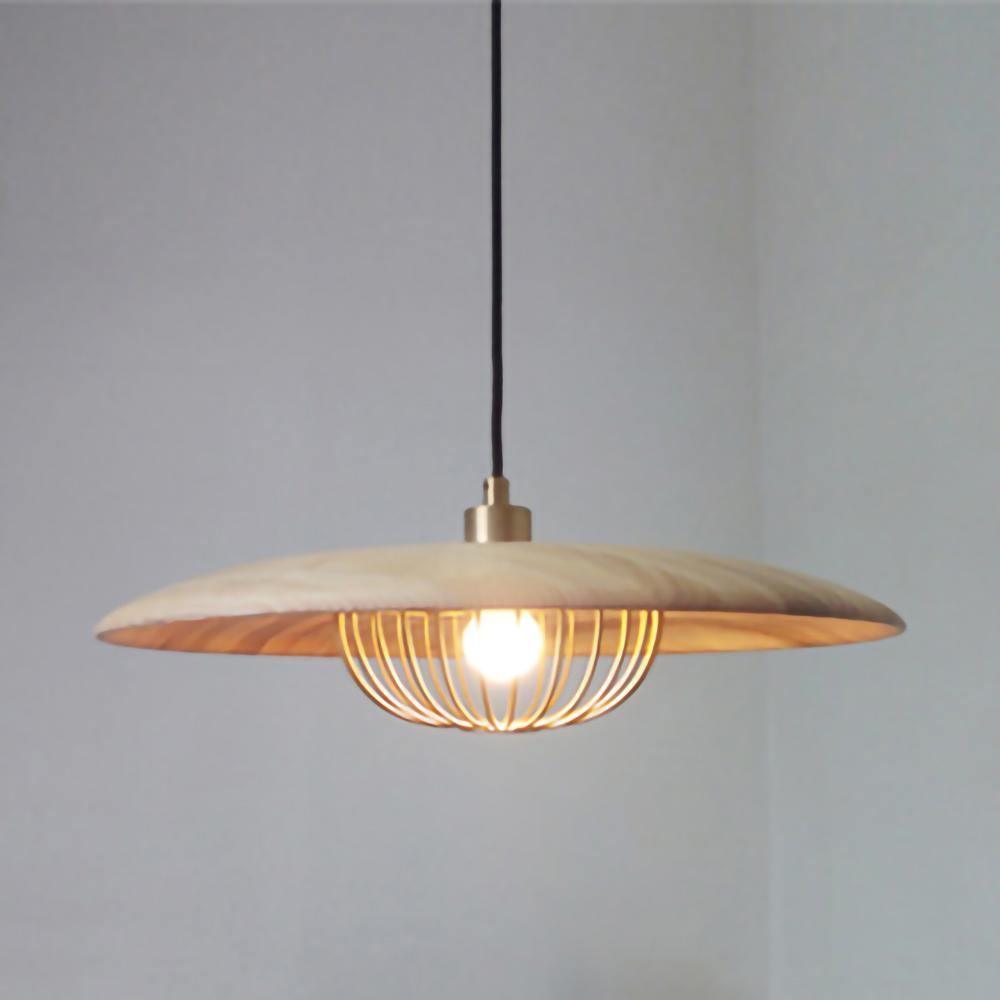 Rinoira lámpara colgante de madera estilo retro vintage