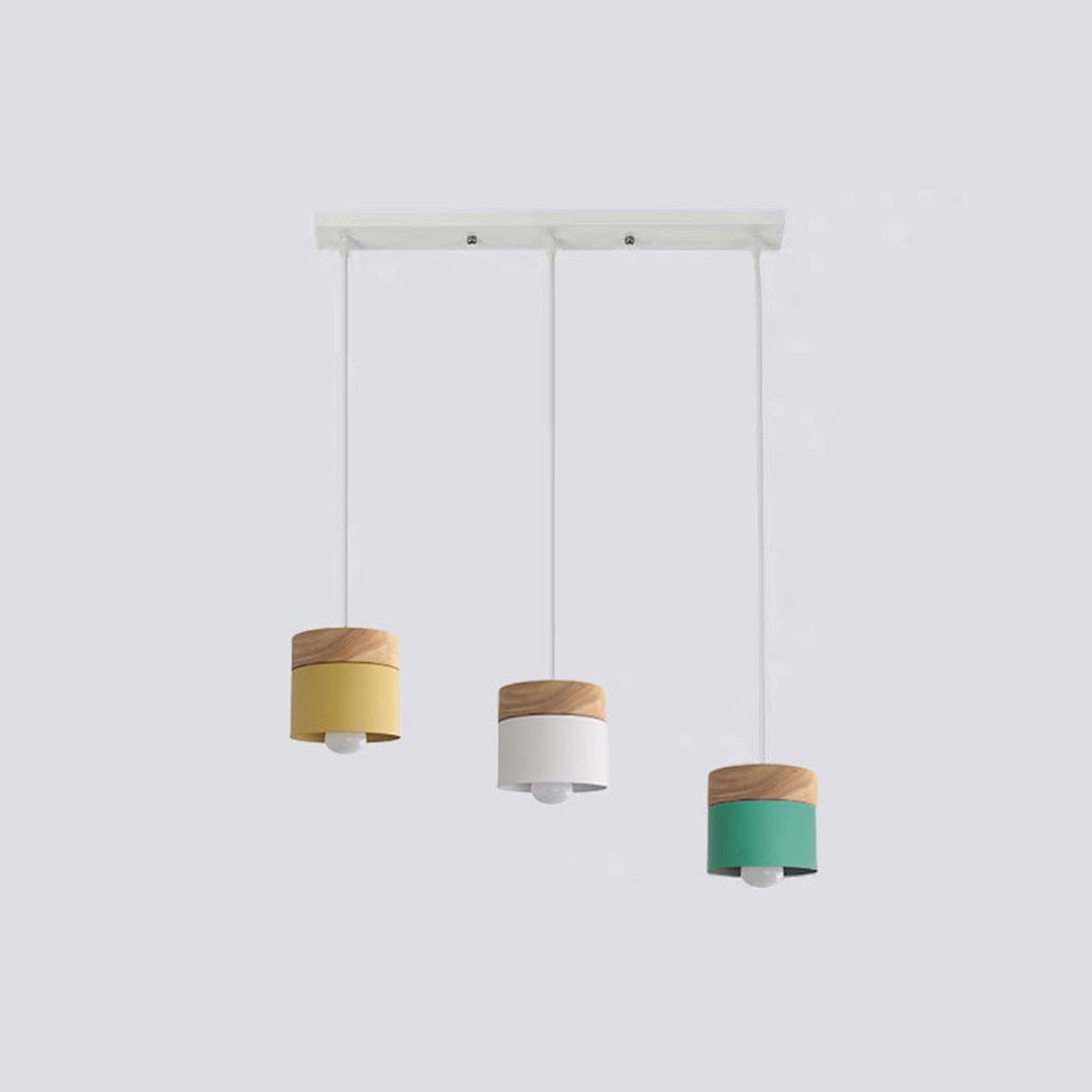 Valentina Nórdica Cilíndrica Metal LED Lámpara Colgante Gris/Blanca/Amarilla