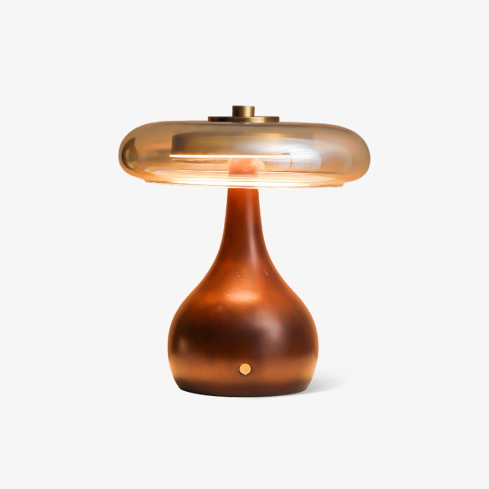 Airdes lámpara de mesa de madera vintage