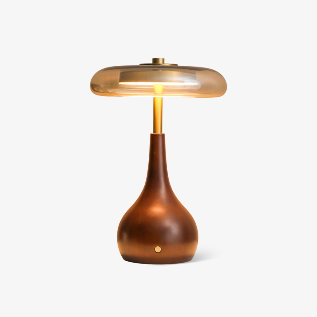 Airdes lámpara de mesa de madera vintage