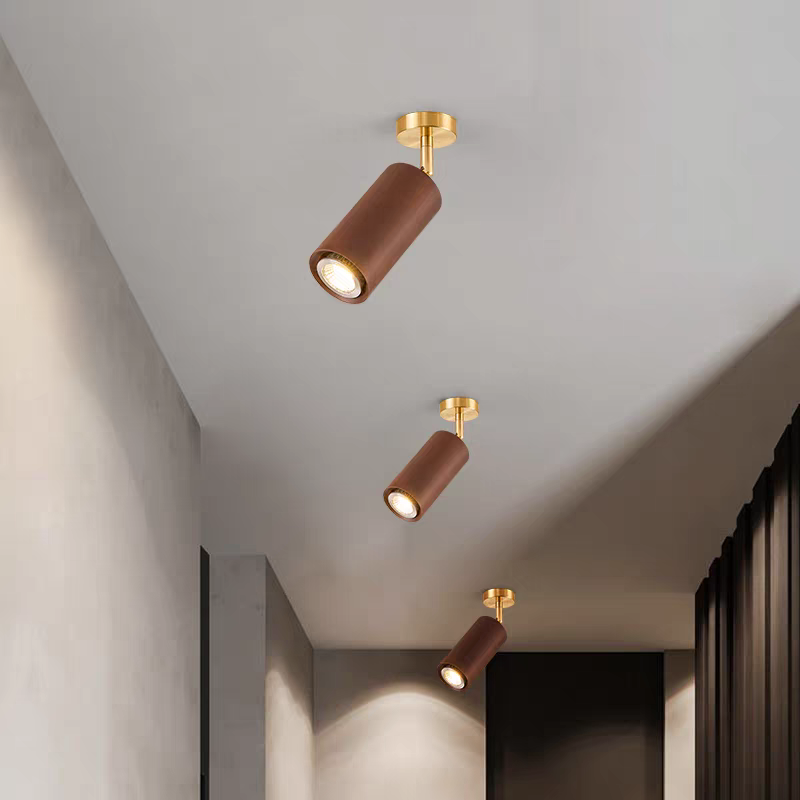 Elvarena Lámpara de riel LED de madera