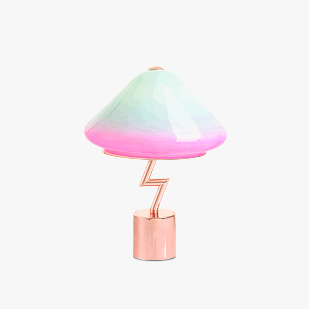 Valentina Seta Multicolor Moderna Vidrio/Metal Lámpara de Mesa Verde
