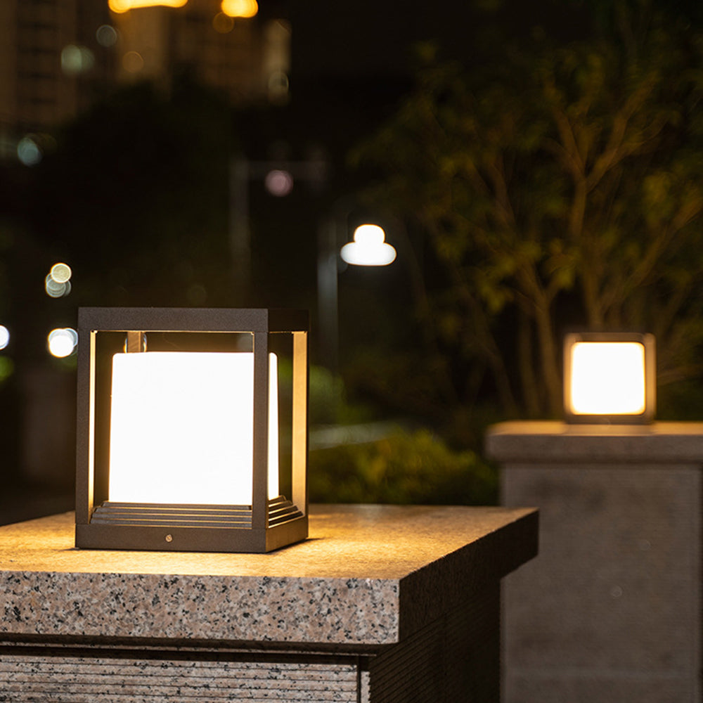 Ray Moderna Rectangular Metal Lámpara  Exterior Jardín