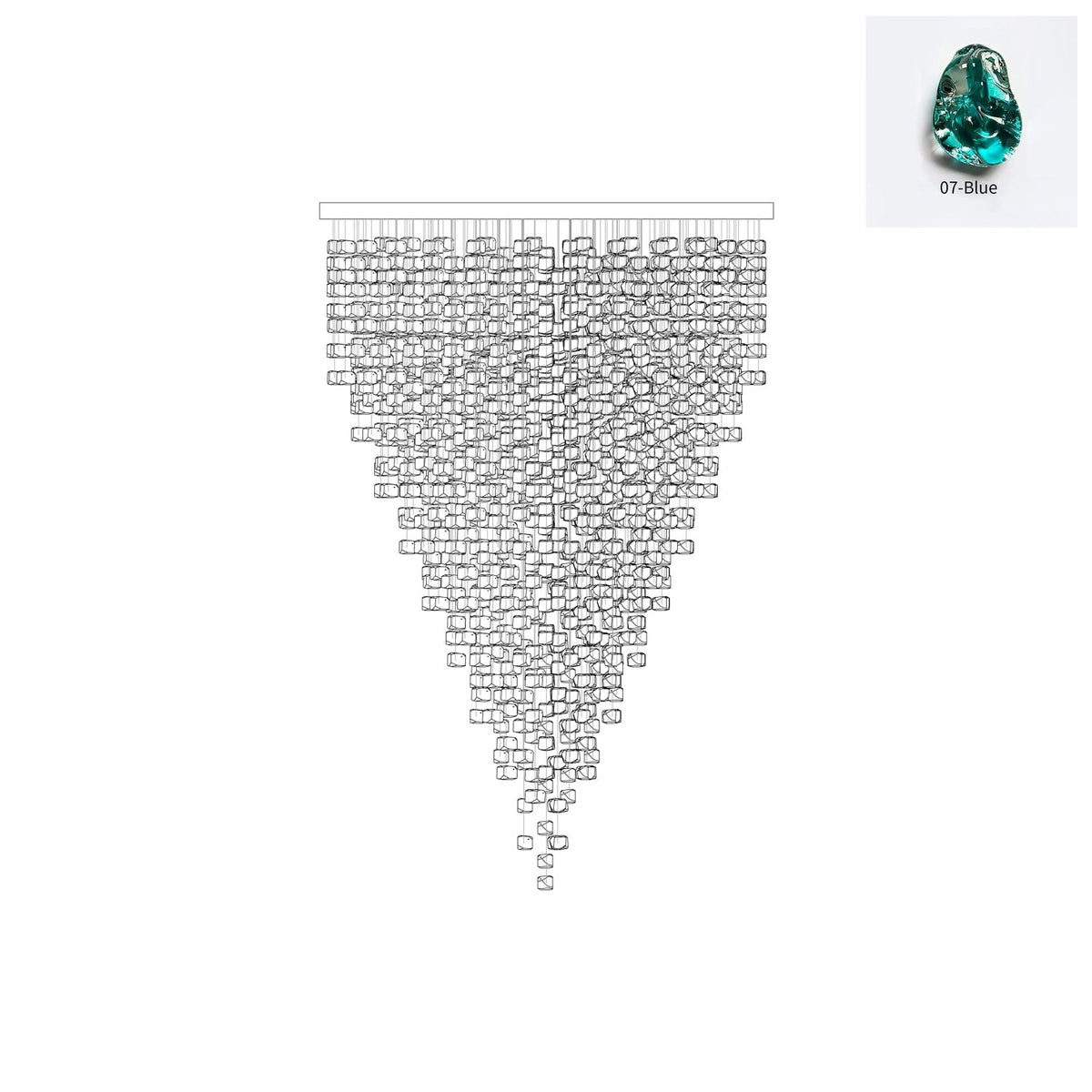 Belora lámpara de araña postmoderna de lujo en piedra y cristal