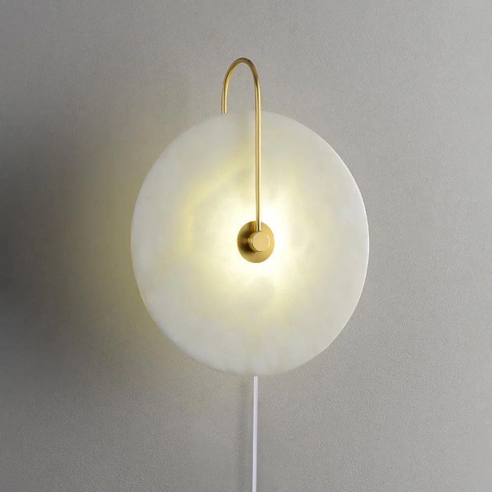 Albeaine aplique de pared de globo en alabastro con enchufe