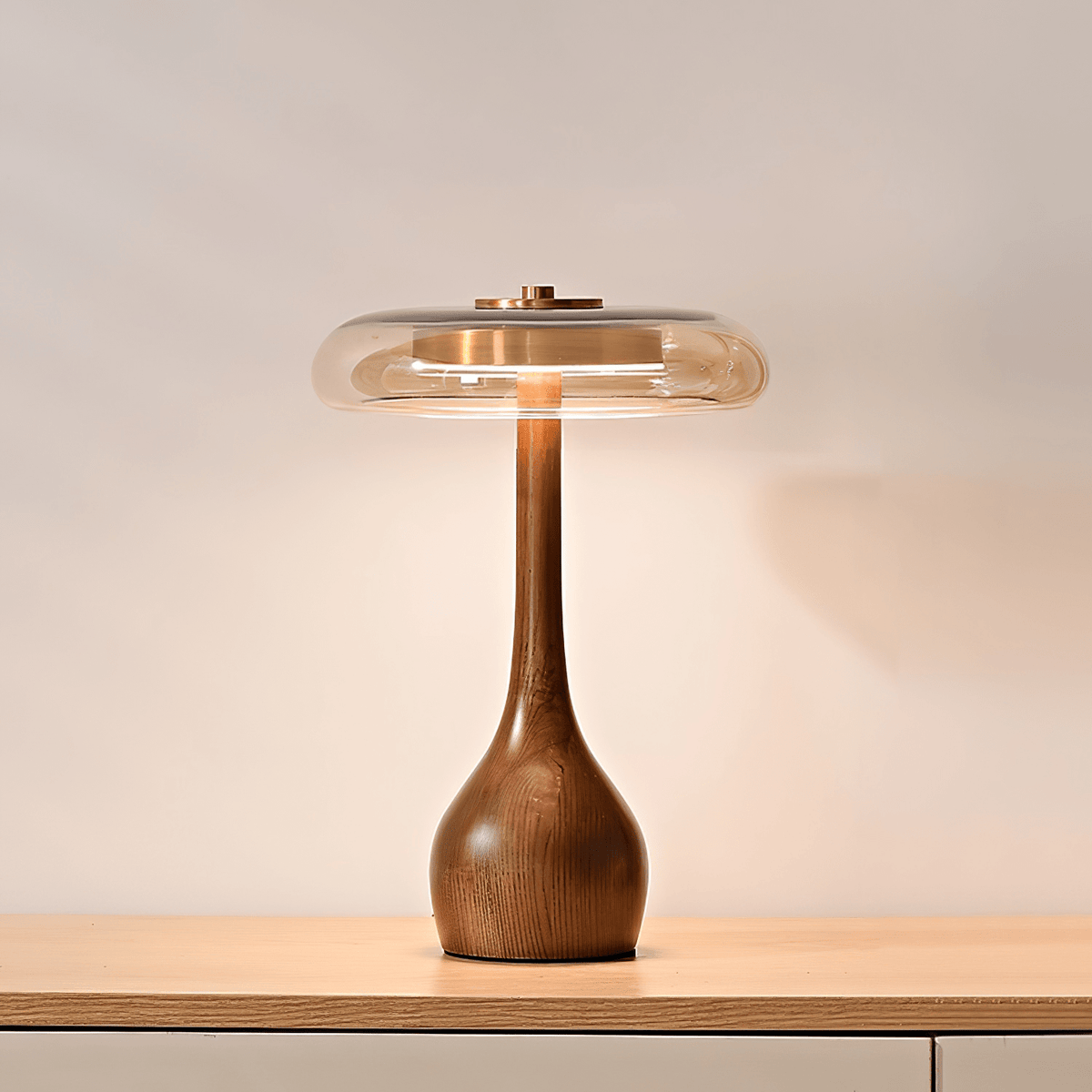 Bux lámpara de mesa moderna de madera