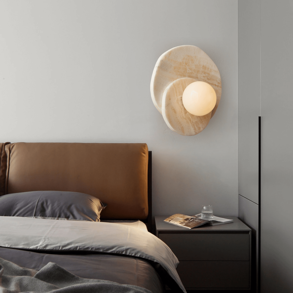 Alorarae aplique de pared alabastro orgánico