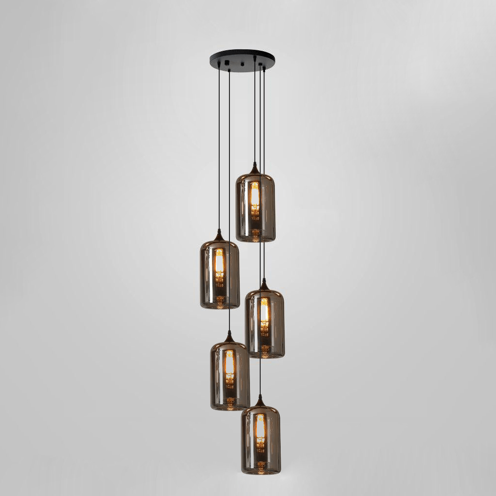 Tevely lámpara colgante de vidrio industrial chic