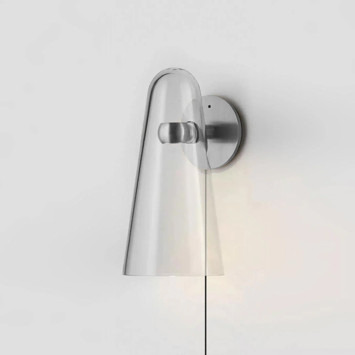 Velivira aplique de pared con pantalla cónica de vidrio