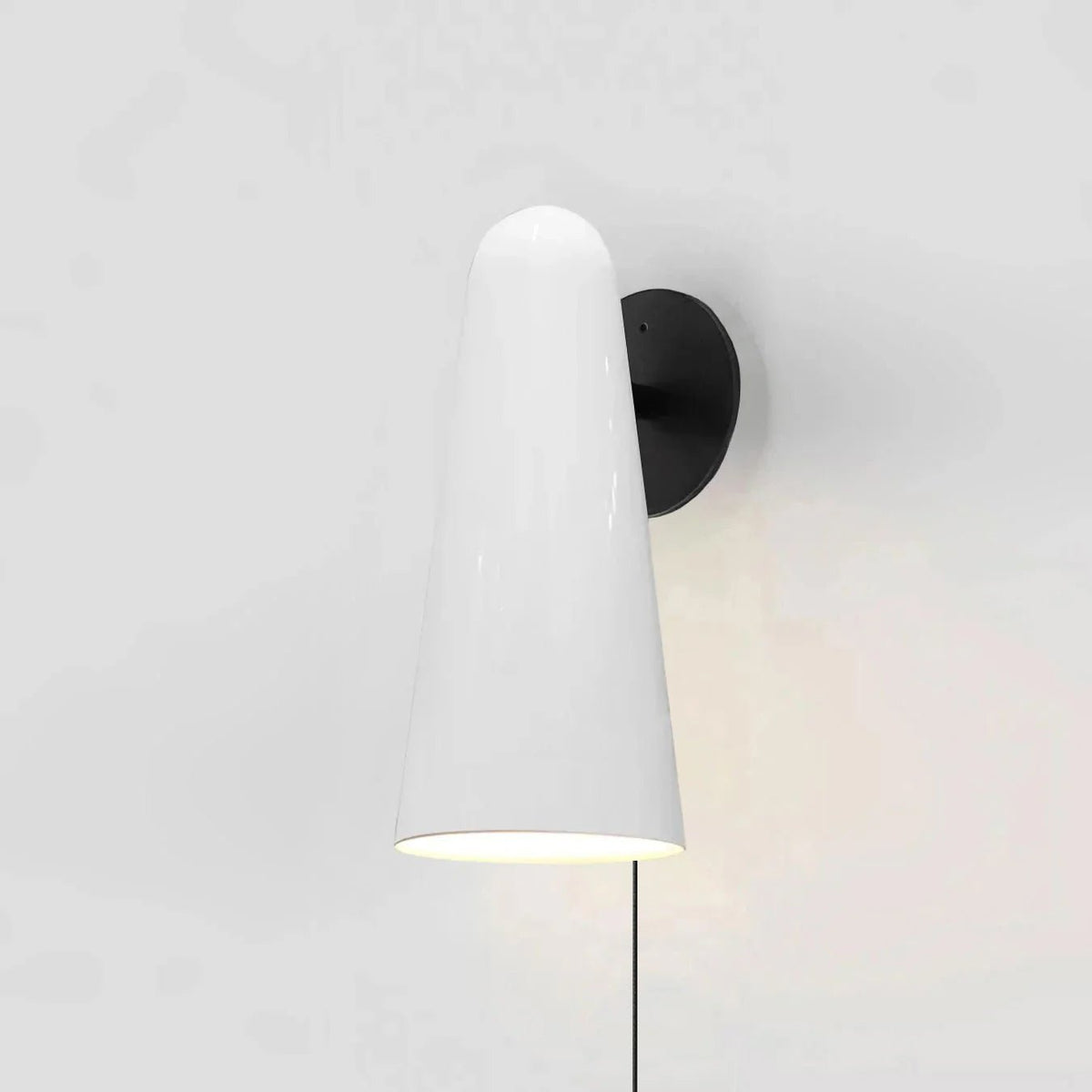 Velivira aplique de pared con pantalla cónica de vidrio