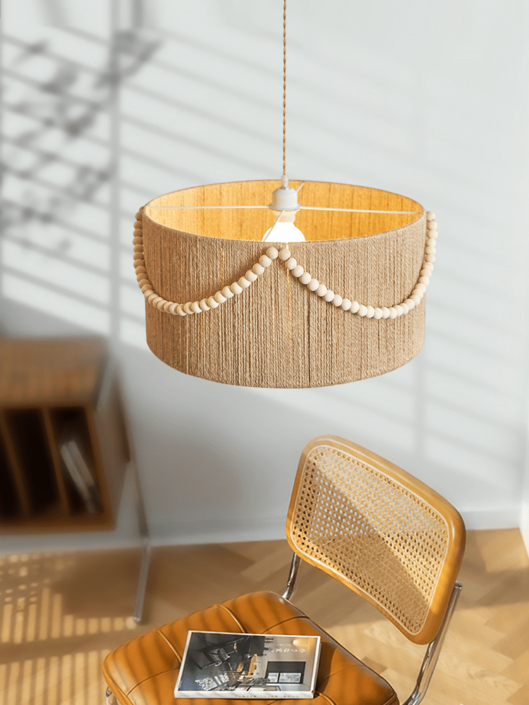 Ershaa lámpara colgante elegancia con cuentas naturales estilo boho