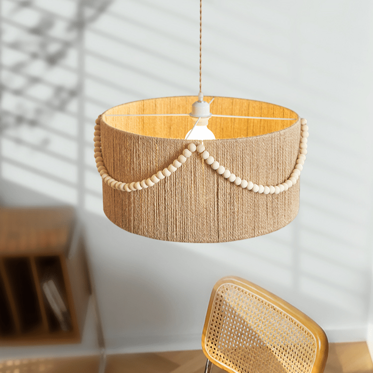 Ershaa lámpara colgante elegancia con cuentas naturales estilo boho