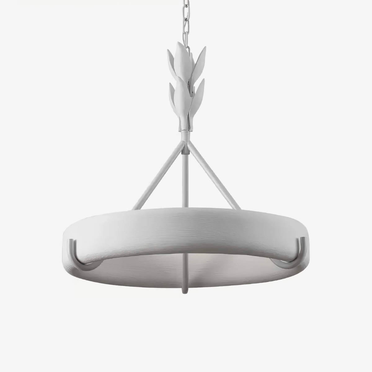 Eixor lámpara de araña de yeso blanca forma floral minimalista