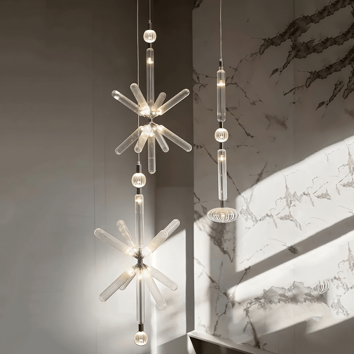 Tika lámpara colgante cristal Cylinder Cipher Contemporary