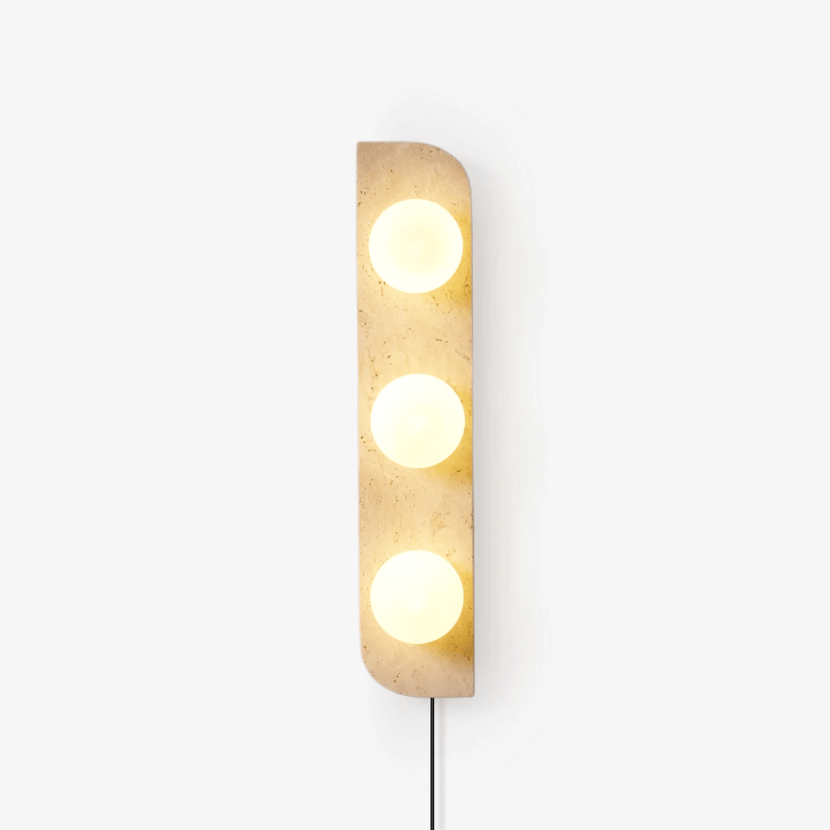 Serearia aplique de pared minimalista de travertino con enchufe enchufable