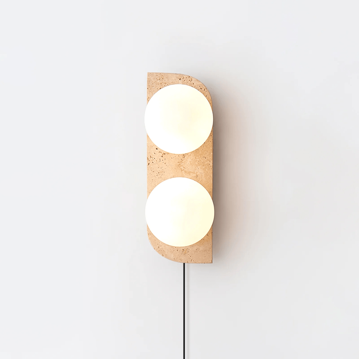 Serearia aplique de pared minimalista de travertino con enchufe enchufable