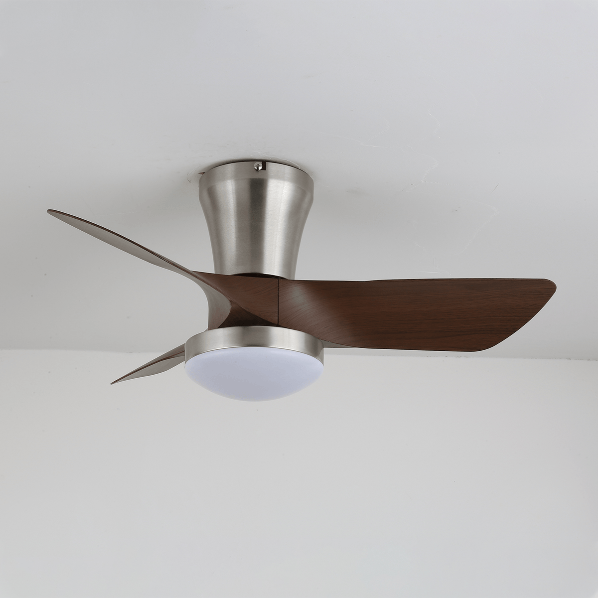Trivon ventilador de techo con luz moderno de madera de nogal