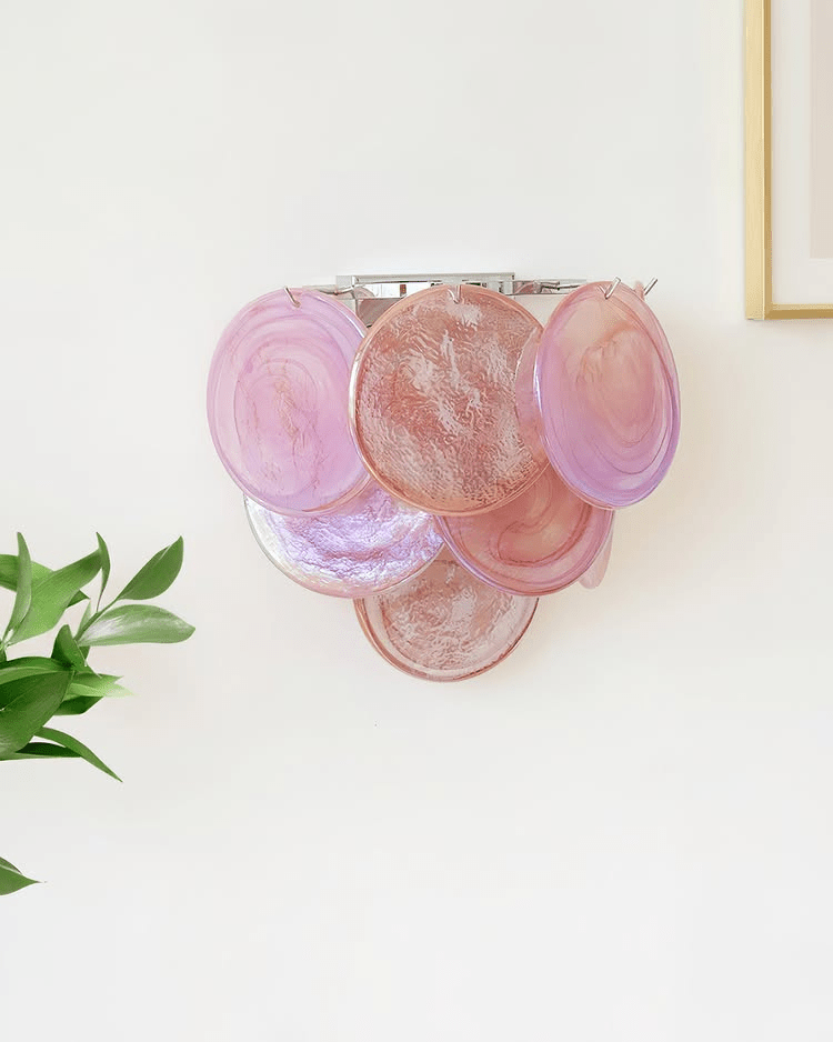 Velenina aplique de pared con discos de vidrio Murano artísticos