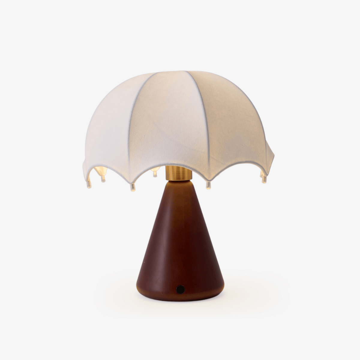 Parasol lámpara de mesa de madera de nogal