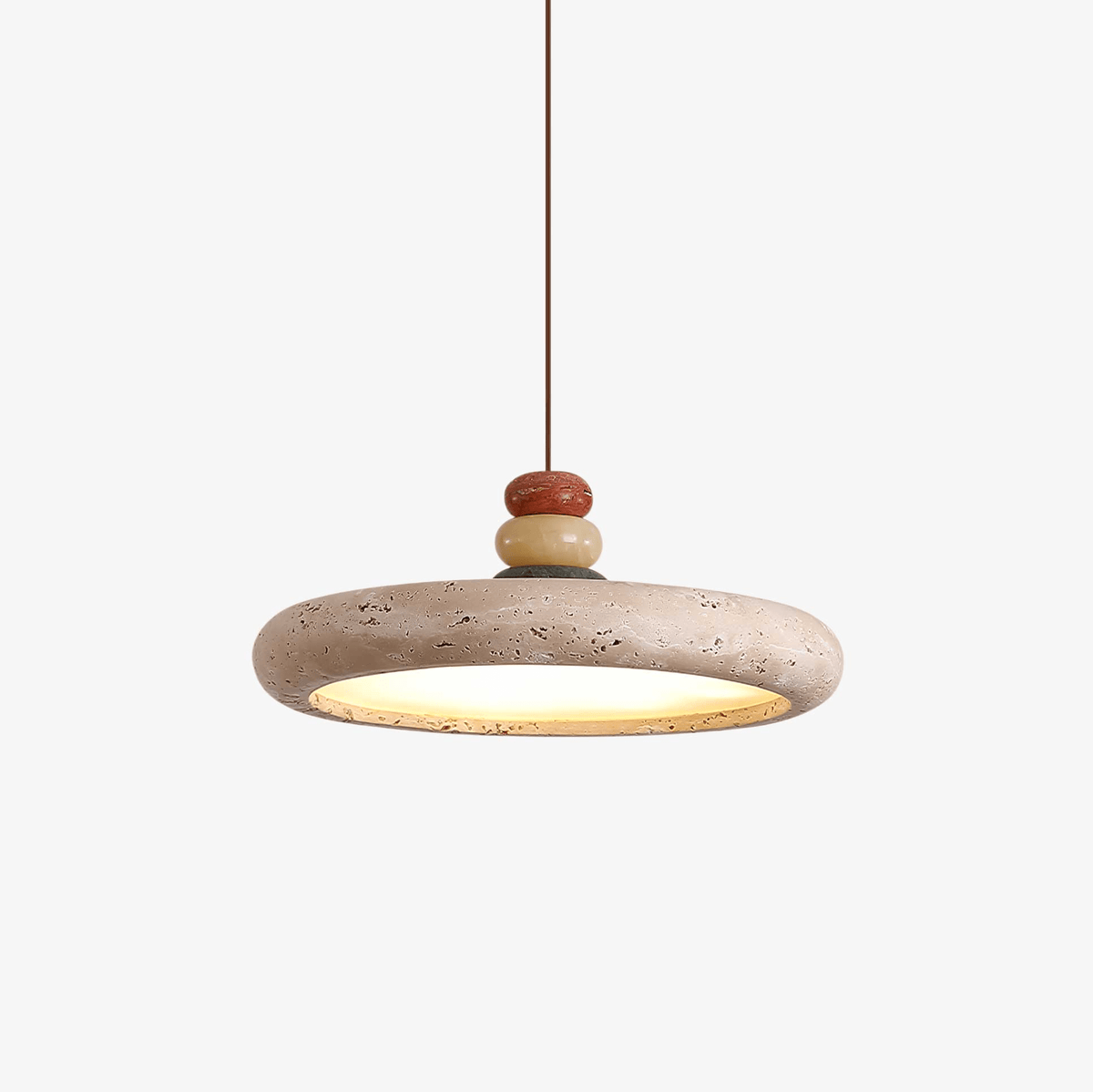 Cuvarora lámpara colgante de disco en travertino
