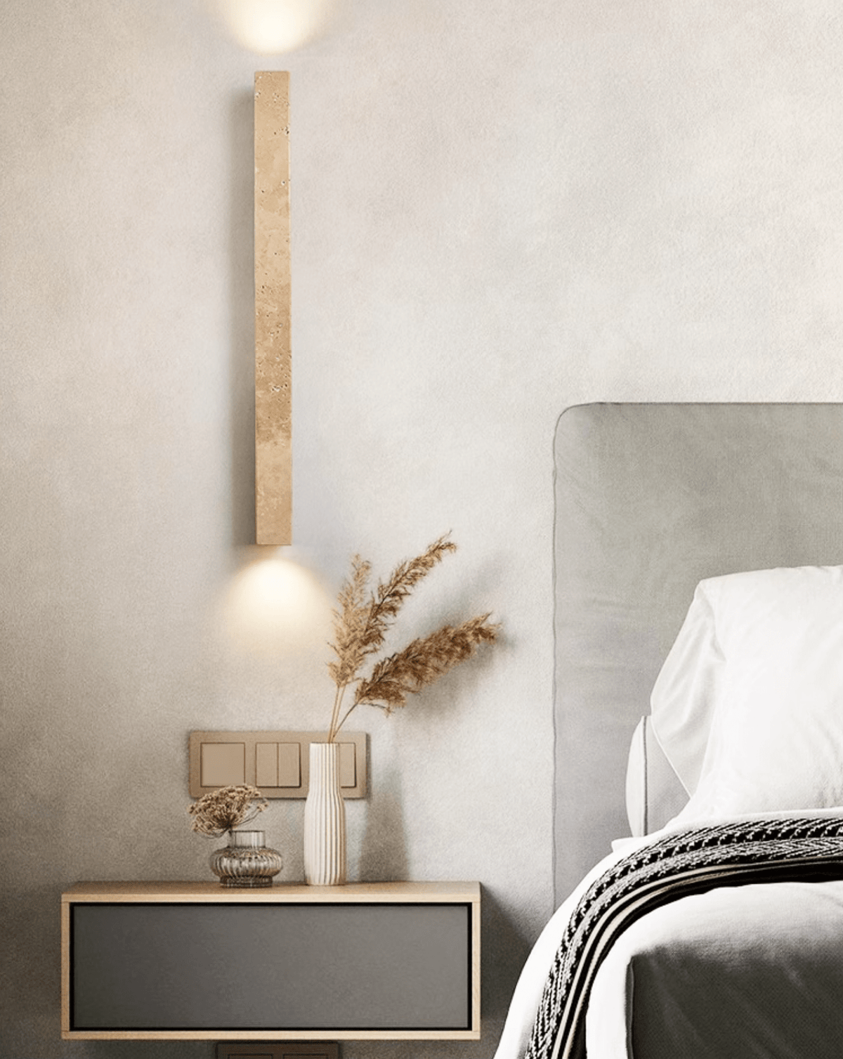 Noriira aplique de pared minimalista en travertino