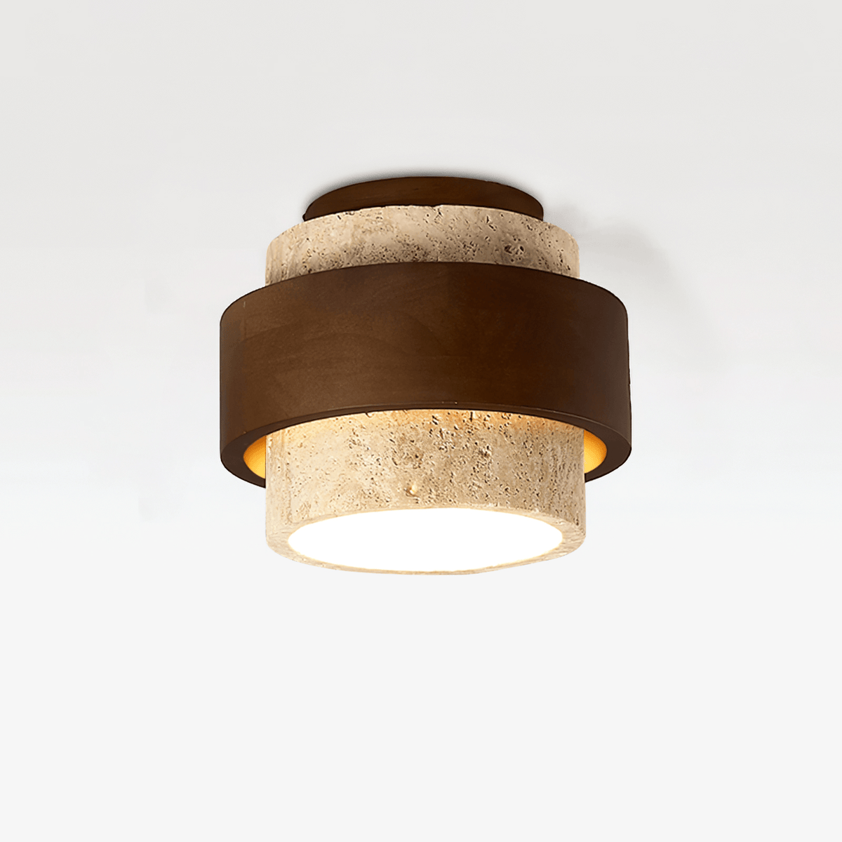 Perra lámpara de techo Layered Ring de travertino