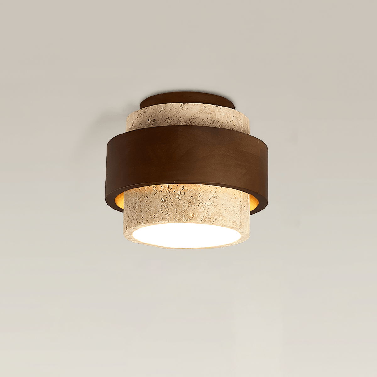 Perra lámpara de techo Layered Ring de travertino