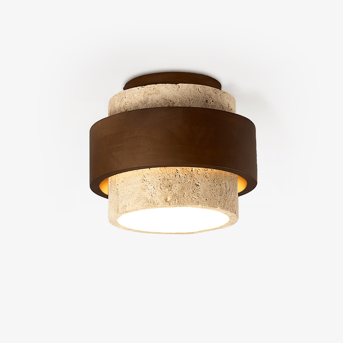Perra lámpara de techo Layered Ring de travertino