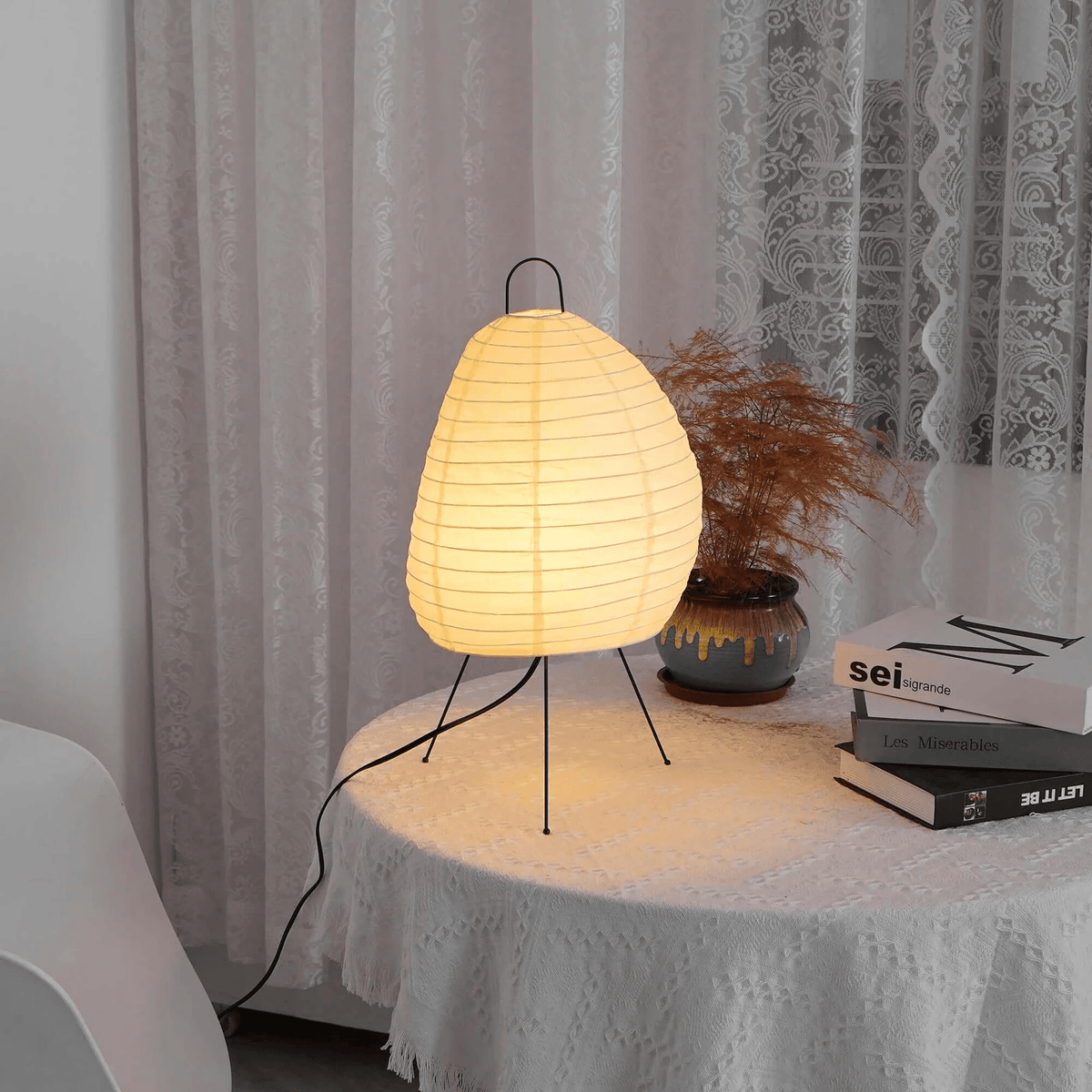 Elaris lámpara de mesa moderna de papel de arroz