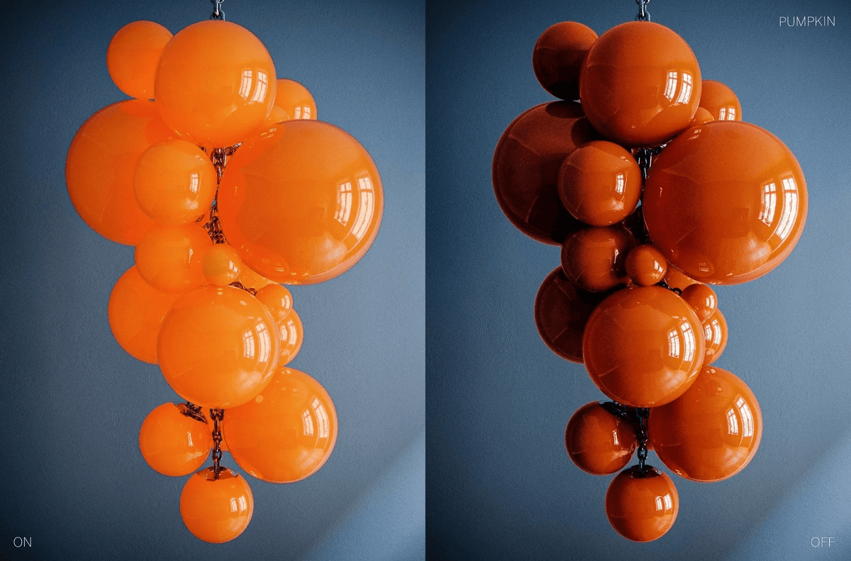Blixo lámpara de araña de vidrio Murano en racimo de uvas estilo Art Deco