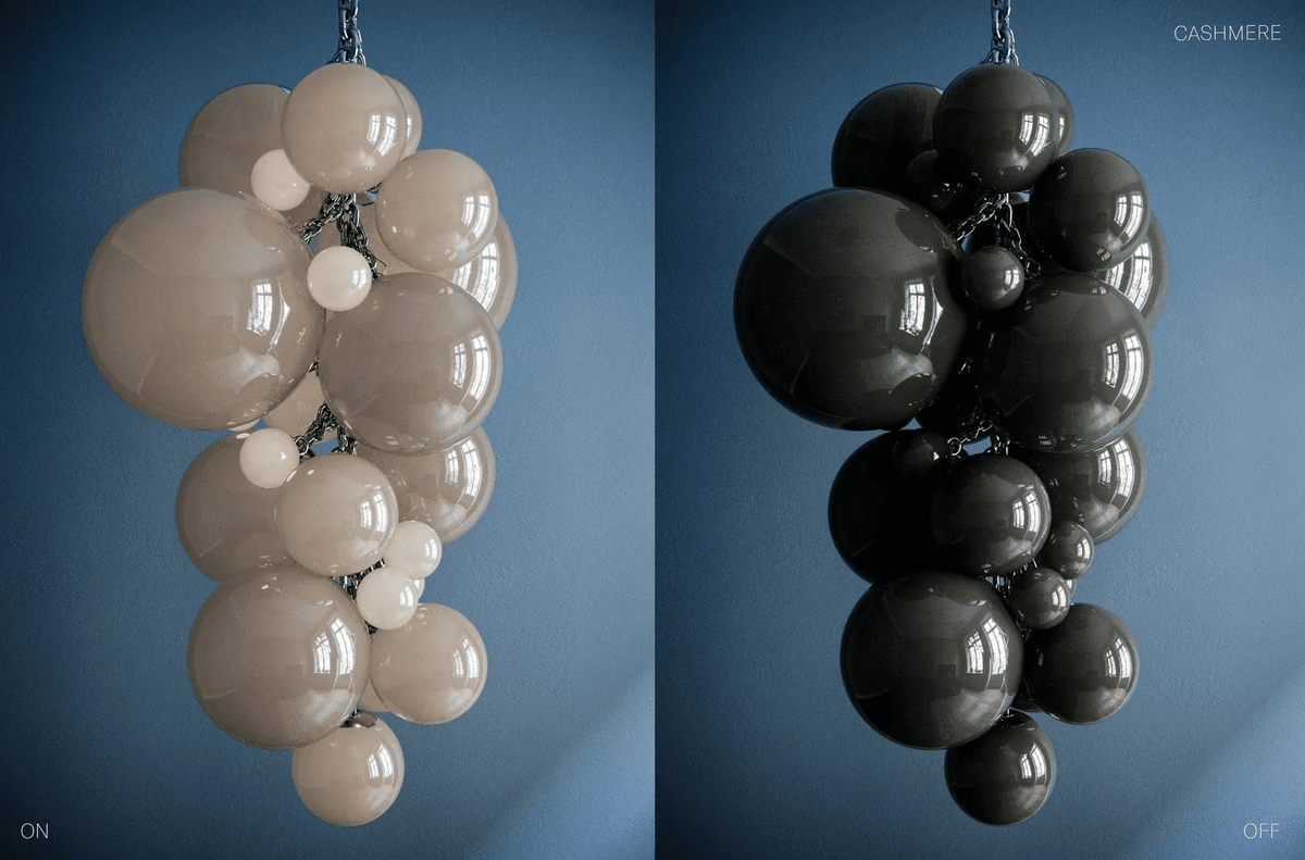 Blixo lámpara de araña de vidrio Murano en racimo de uvas estilo Art Deco