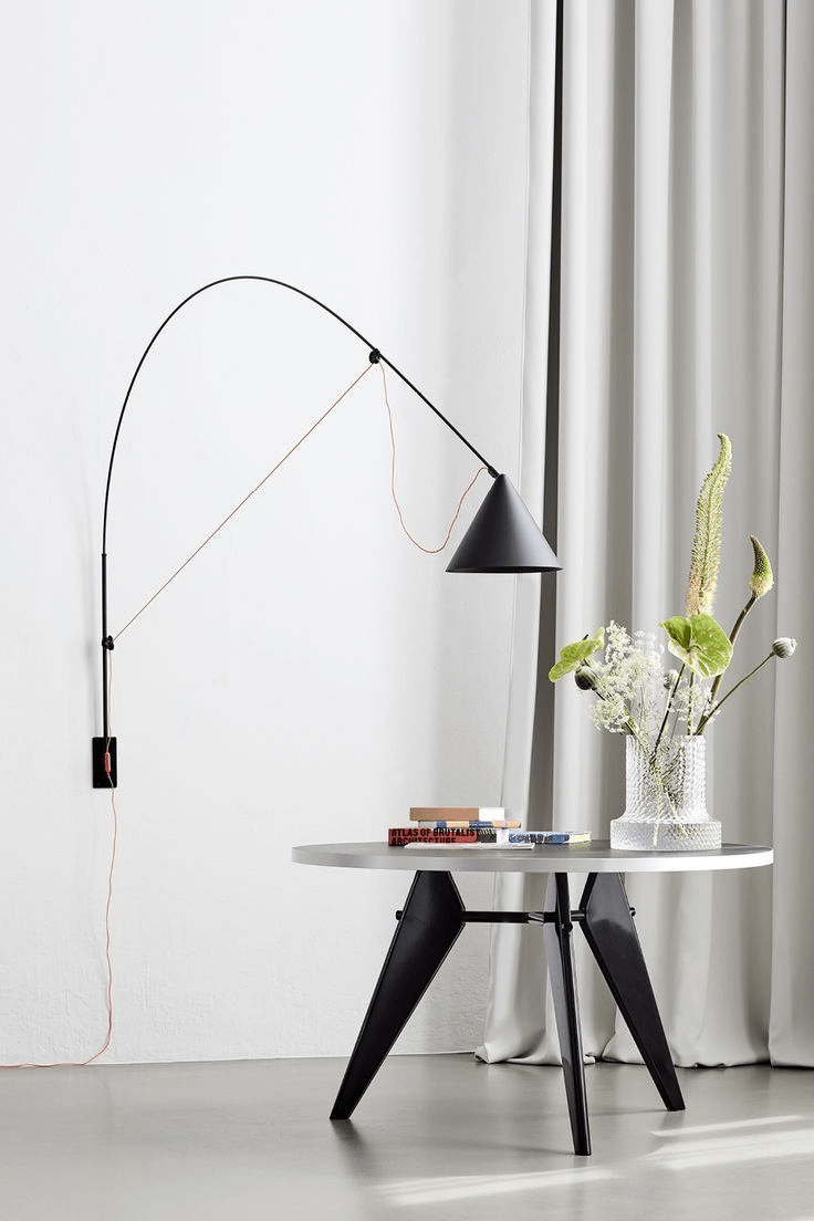 Noraette aplique de pared arco cónico minimalista