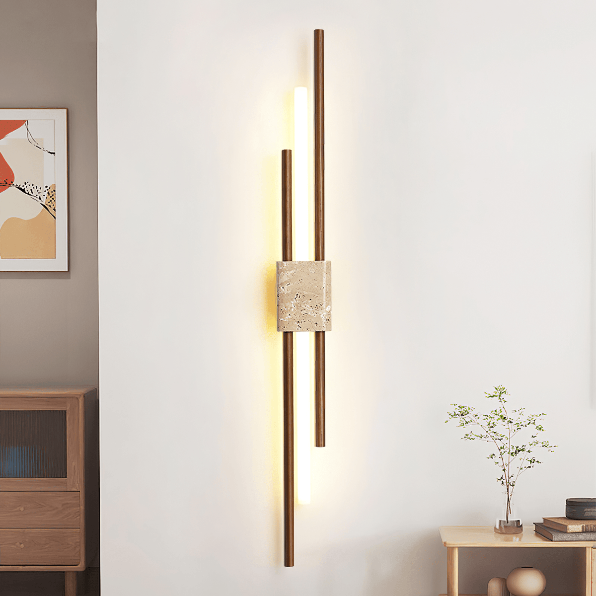 Eden Terra travertino madera nogal aplique de pared