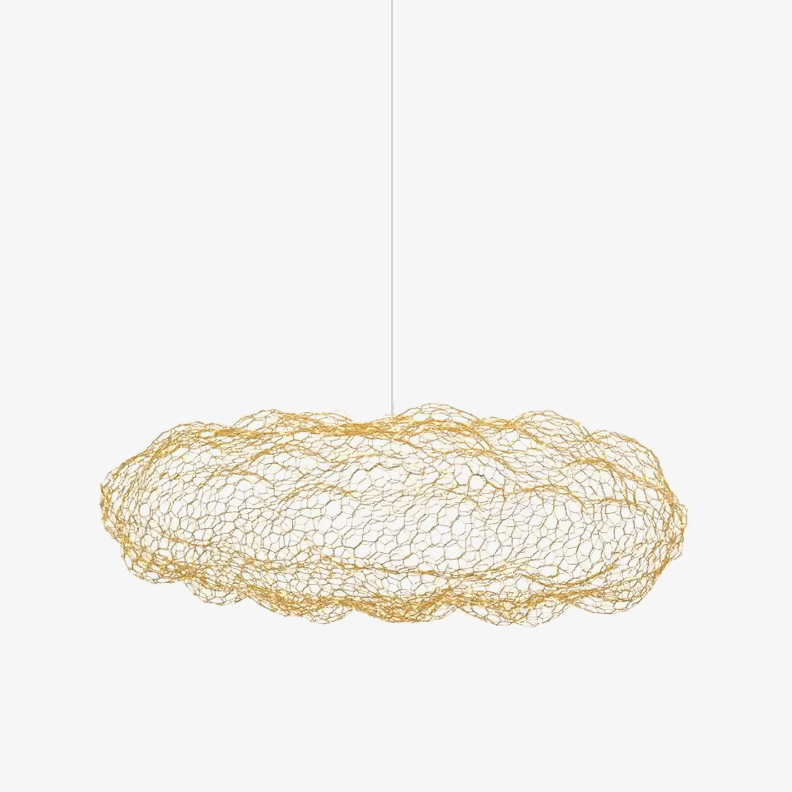 Rivelaine lámpara colgante Golden nube Weave en malla metálica dorada