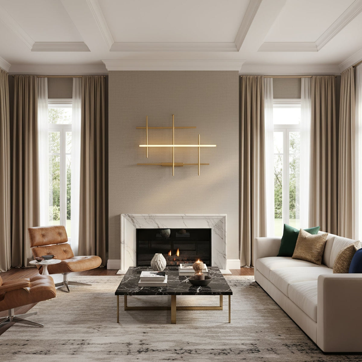 Geometric aplique de pared lineal