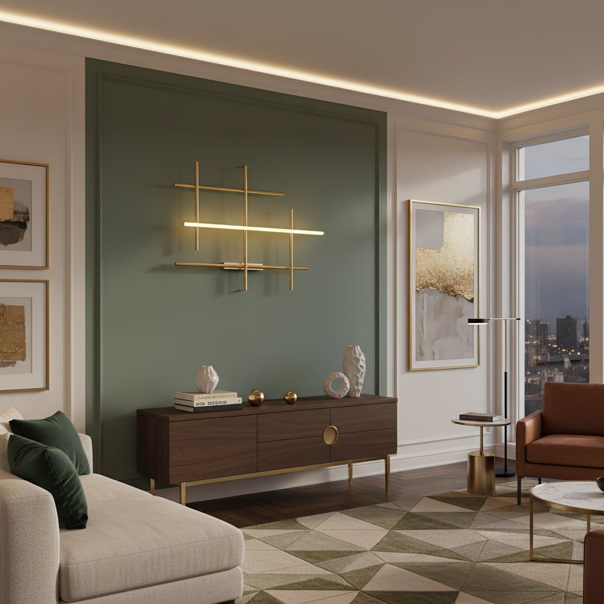 Geometric aplique de pared lineal