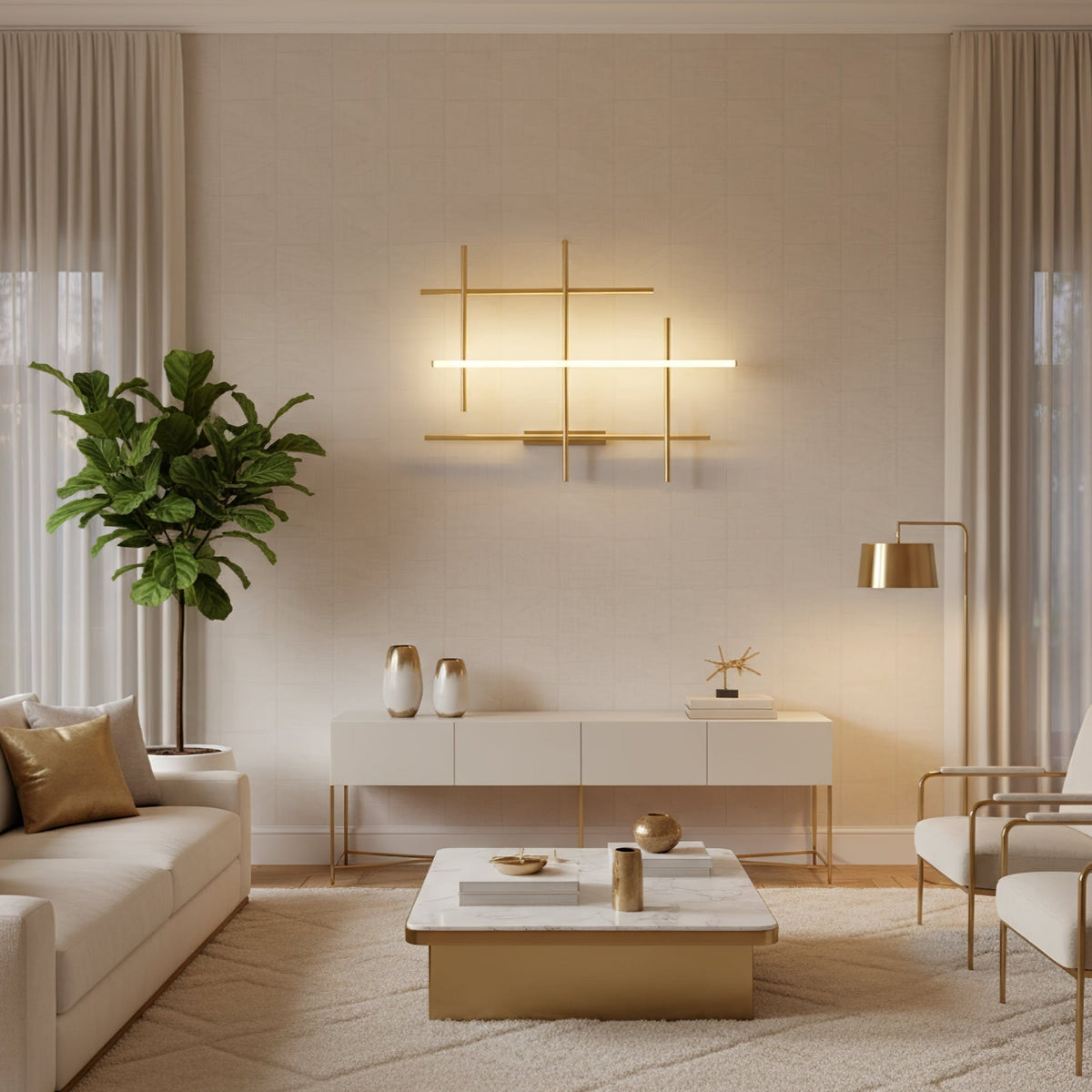 Geometric aplique de pared lineal