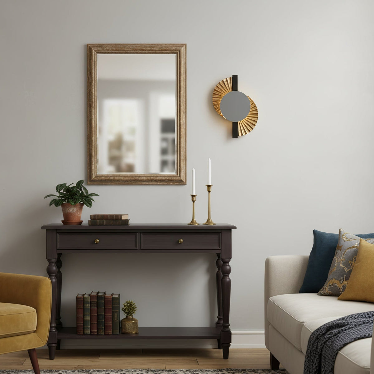 Arbordale aplique de pared Gilded Fan dorado