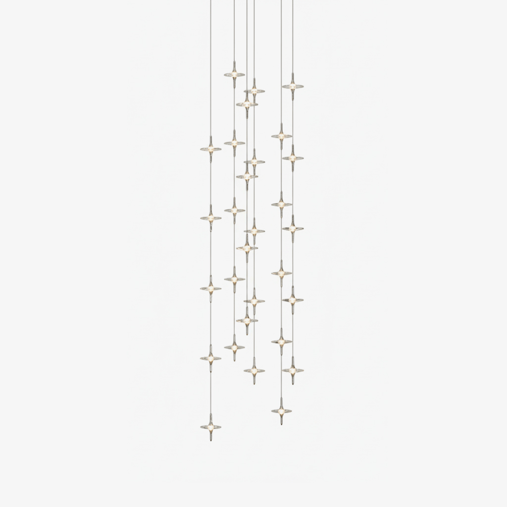 Varcienne lámpara de araña Starfall Escalera